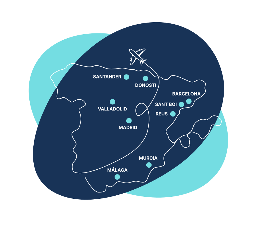 Ubicaciones de las escuelas TCP - Central Escuela Aeronáutica